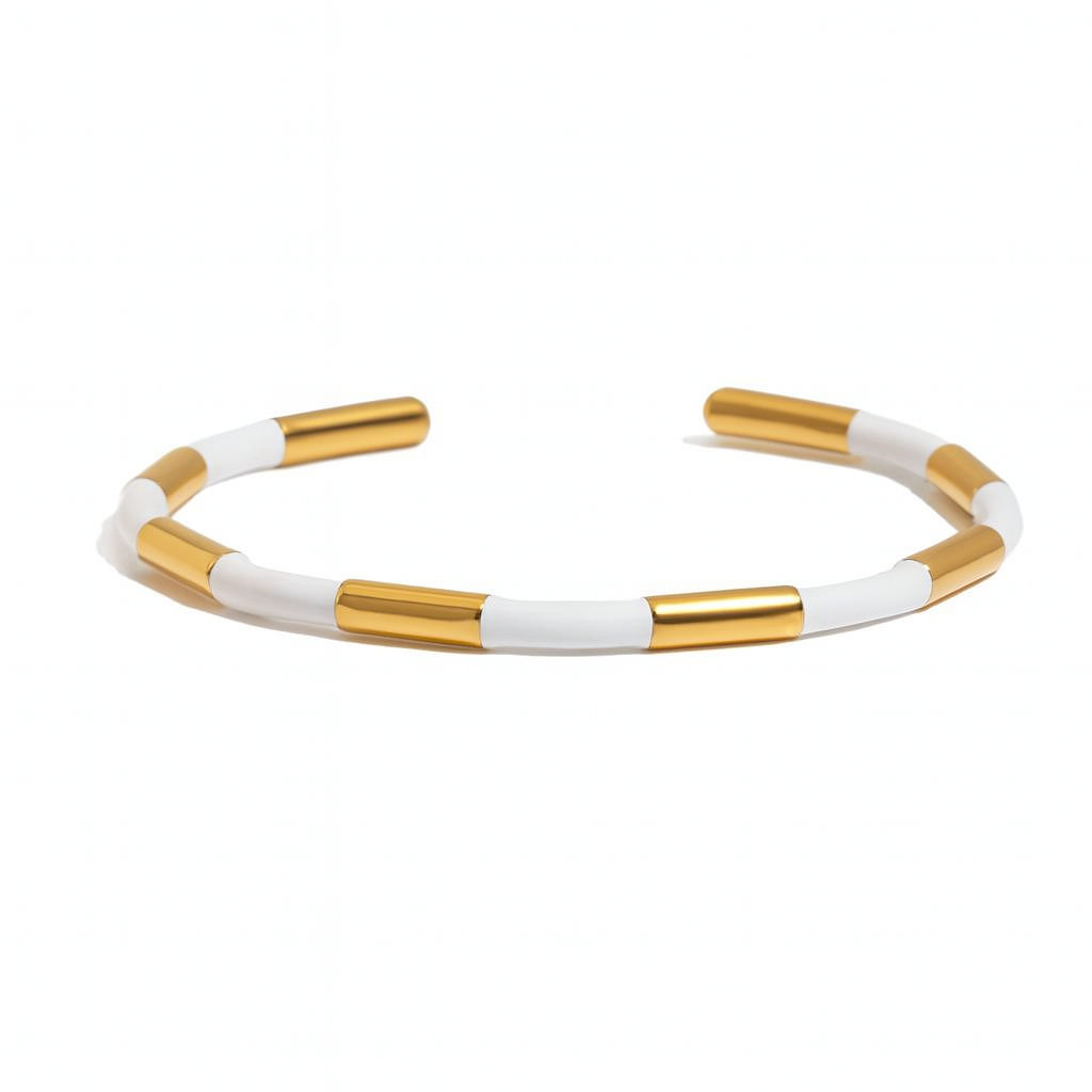 Bracelet Jonc Éclat Blanc & Or