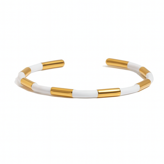 Bracelet Jonc Éclat Blanc & Or