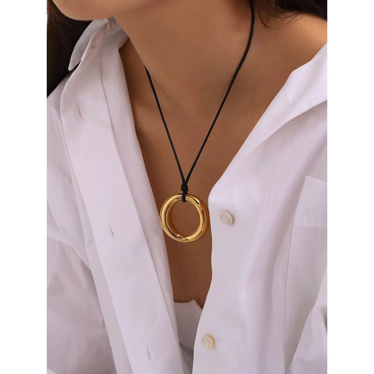 Collier Anneau Doré